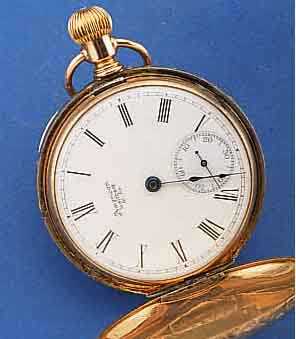 WALTHAM HERRENTASCHENUHR SAVONETTE, USA UM 1888, METALL STARKE RG-AUFL., RUNDUMSCHMUCK- GRAV., IM ZENTRUM BEIDER DECKEL VOGELDARST., PERF. ...