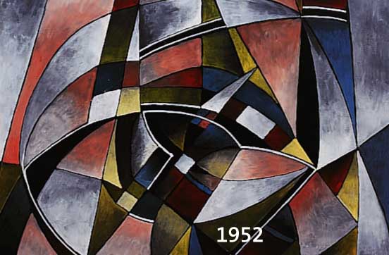OLDEROCK, MAX, 1895-1972, KOMPOSITION MIT ROSA, GOUACHE/AQUARELL AUF PAPIER, RE. U. HANDSIGN. UND DAT. 56, CA. 29 X 40 CM, PP, U.GL. R.