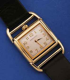 HAMILTON AUTOFAHRERARMBANDUHR, AUF DEM AUSSENWRIST DES HANDGELENKES ZU TRAGEN, UM 1996, METALL HARTVERG., BET. BANDANST., IN SICH GEW., VERS. ...