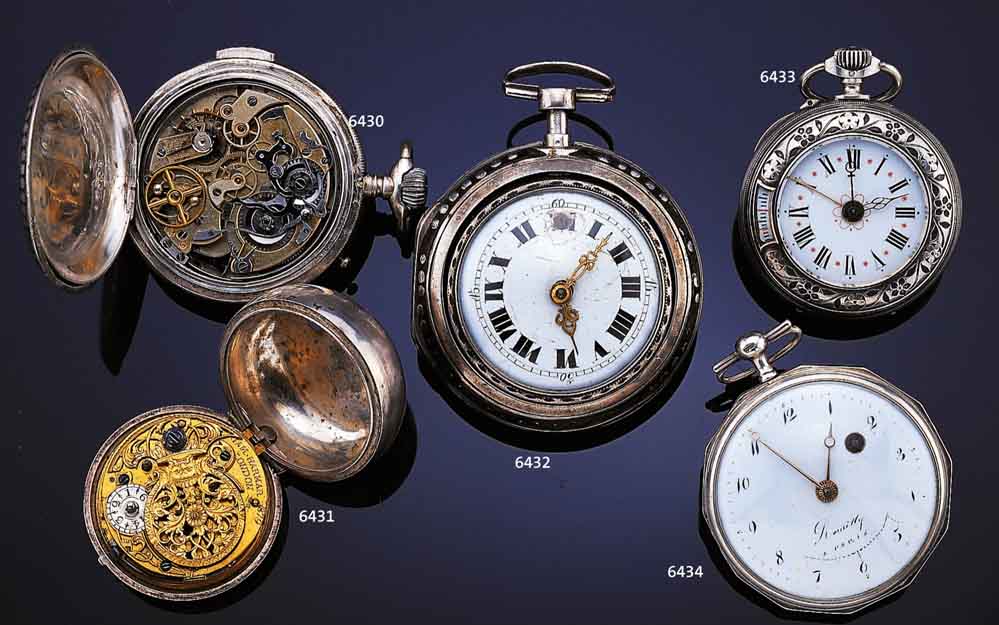 JAM. HARMAR SPINDELHERRENTASCHENUHR MIT ÜBER- GEHÄUSE IN SILBER, LONDON UM 1775, SILBER- ZIFFERBL. M. ARKADENMINUTERIE, STAHLPOKER- U. ...