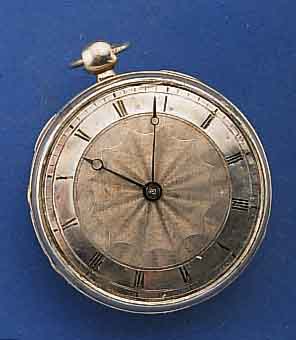 SPINDELHERRENTASCHENUHR, SCHWEIZ UM 1840, SILBER, GEW. SILBERZIFFERBL. M. RÖM. STD.- ZEICHEN, IM ZENTRUM SYM. GUILL., GEBL. STAHL- ZEIGER, VERG. ...