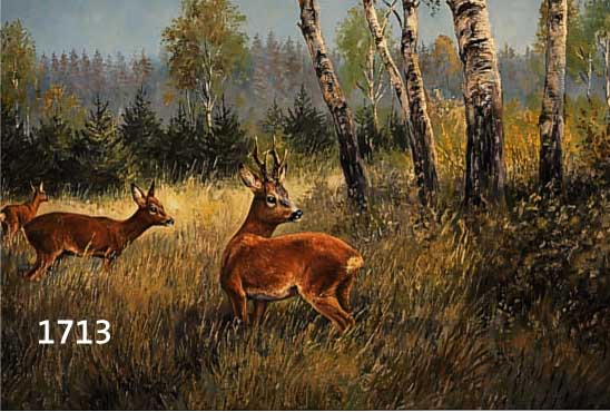 SCHOLZ, RICHARD, 1872 BERLIN, WILD AUF DER LICHTUNG, ÖL/LWD., SIGNIERT, 60 X 80 CM, RAHMEN