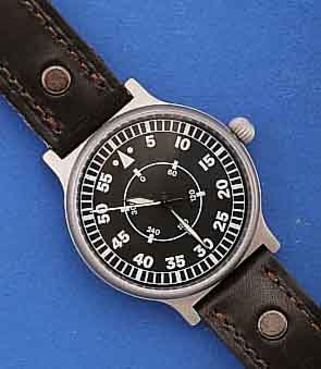 ARISTO FLIEGERARMBANDUHR, SCHWEIZ/DEUTSCH- LAND UM 1998, TITAN, ORIG.-LEDERB. M. TITAN- STIFTSCHL., ORIG.-ETUI, SAPHIRFLACHGL., BODEN GEDR., ...