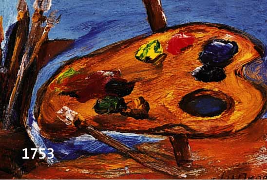UNGER, WOLFGANG HEINZ, GEB. 1929 HALLE/SAALE, STILLEBEN MIT PALETTE, ÖL/MALKARTON, RE. U. SIGN., CA. 24 X 34 CM, R.