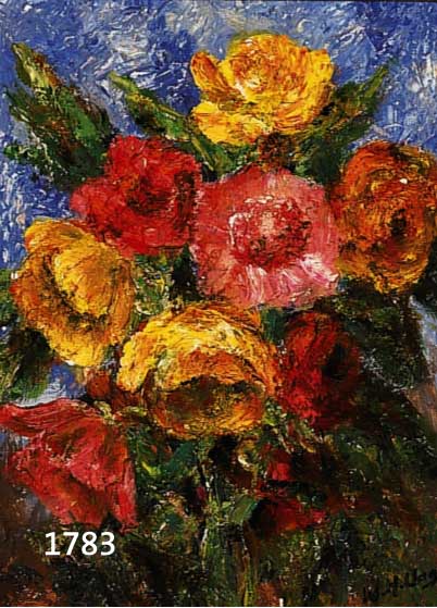 UNGER, WOLFGANG HEINZ, GEB. 1929 HALLE/SAALE BLUMENSTILLEBEN, ÖL/MALKARTON, RE. U. SIGN. CA. 30 X 24 CM, R.
