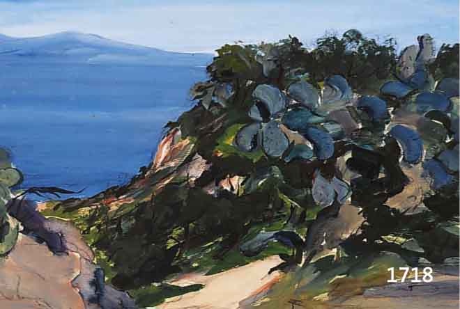DILL, OTTO, 1884 NEUSTADT-1957 BAD DÜRKHEIM, AN DER SIZILIANISCHEN KÜSTE, AQUARELL/GOUACHE, VON 1924, RE. U. SIGN., CA. 22 X 30 CM, PP, U.GL., R.