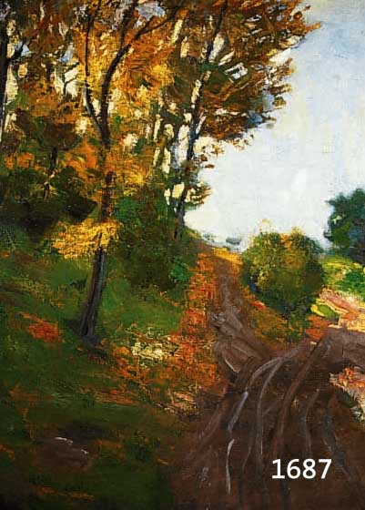OVERBECK, FRITZ, STUDIE, SONNIGER TAG BEI WORPSWEDE, ÖL/LWD., LEICHT KRAKELIERT, PARTIELL IN DEN KRAKE- LUREN ÜBERMALT, DOUBL., RE. UNTEN ...
