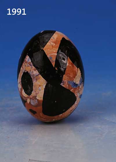 PENCK, A.R., GEB. 1939, EI, KERAMIKOBJEKT, HANDBEMALT UND SIGNIERT, UNIKAT, H. CA. 8 CM