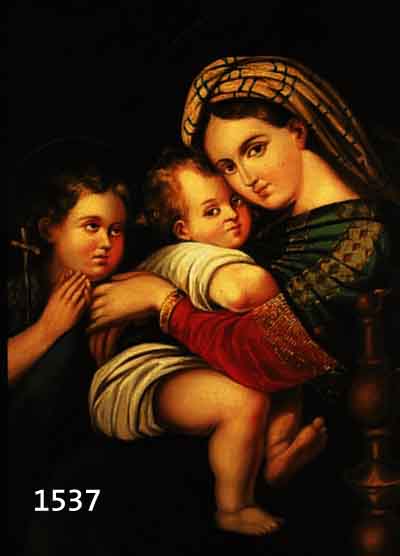UNBEKANNTER MALER, UM 1900, KOPIE NACH RAFFAELS MADONNA DELLA SEDIA, ÖL/LWD, LEICHT KRAKELIERT, CA. 69 X 54 CM, R.