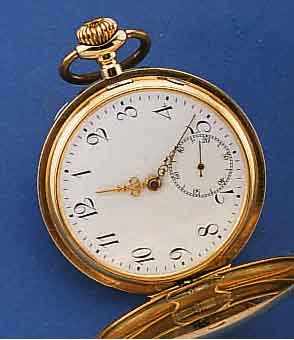 SAVONETTE HERRENTASCHENUHR, SCHWEIZ FÜR DEN DEUTSCHEN MARKT UM 1925, GG 585/000, AUßEN GLATT, BER., ALTERSBED. LEICHT DELLIG, ZEIGER- ...