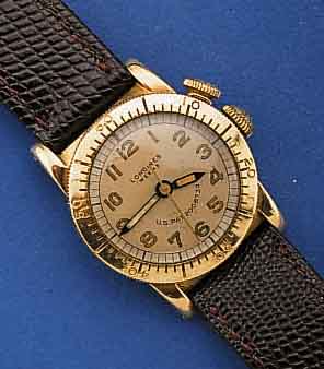 LONGINES ARMBANDUHR WEEMS, SCHWEIZ/USA UM 1940, GG-FILLED, BOD. AUFGEDR., LÜN. M. 60ER- TEILUNG ZUR ZWEITZEIT BEIDS. DREHBAR, ARRET. DURCH ...