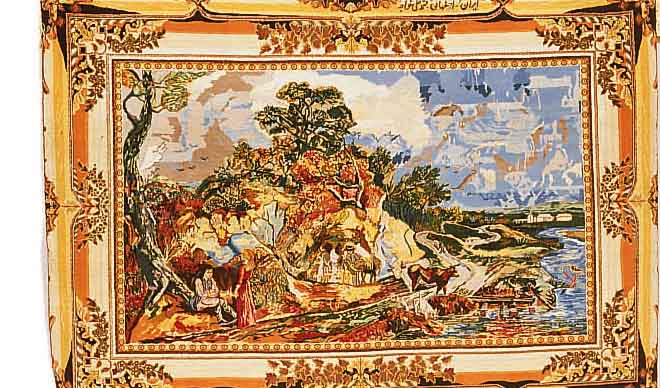 ESFAHAN FEIN SIGN,PERSIEN CA 157 X 108 CM.. KORKWOLLE MIT UND AUF SEIDE.EHZ 2.CA 20 JAHRE MIT CA 1 MIO KN/QM.
