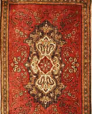 GHGHOM SEIDE,PERSIEN CA 85 X 55 CM. .EHZ 2. REINE NATURSEIDE EHZ 2.CA 30 JAHRE.
