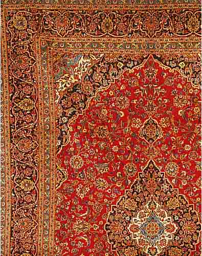 KESCHAN,PERSIEN CA 416 X 295 CM..FLOR WOLLE EHZ 2-3.CA 20 JAHRE.