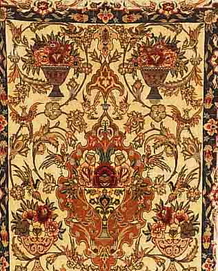 ESESFAHAN FEIN,PERSIEN.CA 117 X 68 CM. .KORKWOL LE.MIT SEIDE.CA 900.000 KN/QM.EHZ 2.CA 15JAHRE