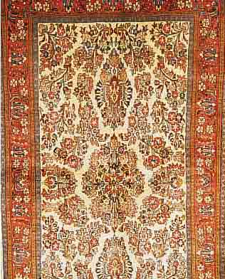 SASAROGH,PERSSIEN CA 226 X 132 CM. .FLOR WOLLE. EHZ 3.CA 30 JAHRE.