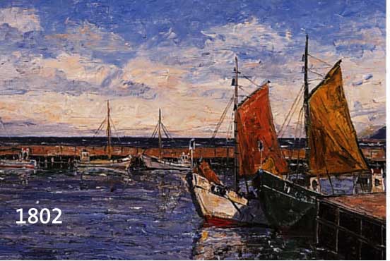 RASMUSSEN, CHRISTIAN, DÄNISCHER MALER, 1. HÄLFTE 20. JH., HAFENANSICHT, ÖL/LWD, LI. U. SIGN., CA. 50 X 70 CM, R.