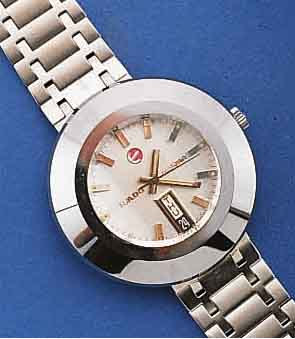 RADO HERRENARMBANDUHR, AUTOMATIK, SERIE DIA- STAR, SCHWEIZ UM 1969, KRATZFESTE LÜN., EDELST.-GEH., SCHRAUBBOD. U. EDELST.-BD., MIN.-GL. ...