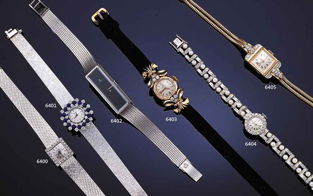 CHAUMET/BLANCPAIN DAMENSCHMUCKUHR, FRANK- REICH/SCHWEIZ UM 1964, AUFWEND. WG 750/000 GEH. M. PATENT. STECKSCHL., LÜN. HIER 2-REIHIG M. ...