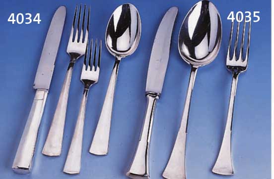 BESTECK FÜR 4 PERSONEN, DEUTSCH, 800ER SILBER, UM 1905, VEREINIGTE SILBERWERK- STÄTTEN DÜSSELDORF, BEST. AUS: 4 MESSER (GRIFFE GEFÜLLT, ...