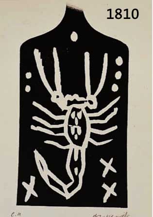 PENCK, A.R., GEB. 1939, SKORPION, HOLZ- SCHNITT, RE. U. HANDSIGN., BEZ.: E.A., CA. 26 X 13 CM