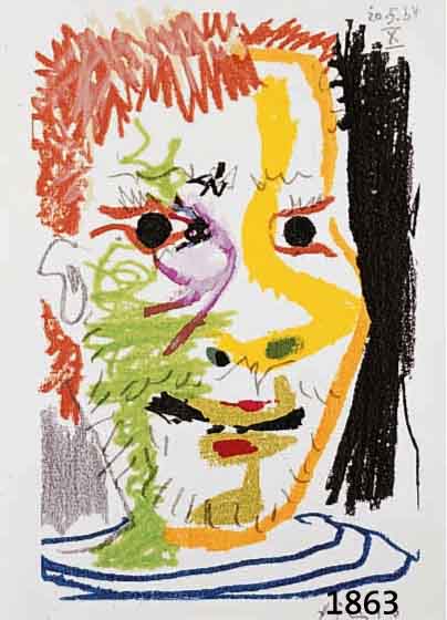 PICASSO, PABLO, 1881-1973, FARBLITHOGRAPHIE AUS: LE GOUT DE BONHEUR, HANDSIGNIERT, BLATTGR. CA. 32,5 X 25 CM