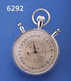 SLAWA EINHANDSTOPPER/RATTRAPANTE, SOWJET- UNION UM 1984, METALL VERCHR., BOD. GESCHR., 30MIN-STOPPZÄHLER, RATTRAPANTEFKT. ÜBER SCHALTRAD UND ...
