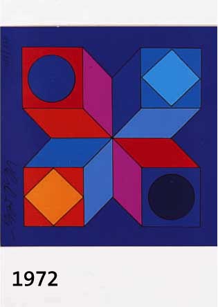 VASARELY, VIKTOR, 1908-1997, FARBSERIGRAPHIE, HANDSIGNIERT, NUM. 115/150, CA. 10 X 10 CM, PP, U.GL., R.