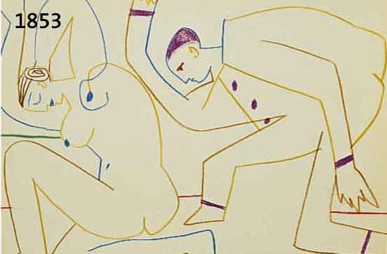 PICASSO, PABLO, 1881-1973, AKROBATEN, FARBLITHOGRAPHIE AUS: THE HUMAN COMEDIE, MOURLOT PARIS 1954, CA. 24 X 32 CM, PP