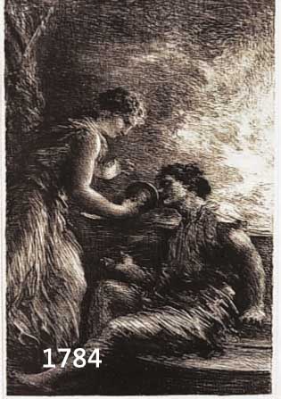 FANTIN-LATOUR, HENRI, DIE WALKÜRE, LITHOGRAPHIE AUF BÜTTEN AUS: R.WAGNER-SA VIE ET SES OEUVRES, ED. A.JULIEN PARIS 1886, CA. 22,5 X 15 CM, PP