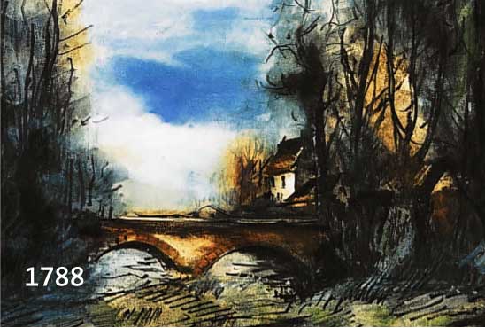VLAMINCK, MAURICE DE, 1876-1958, ZWEI FARBLITHOGRAPHIEN, 1 X 40 X 46 CM, 1 X MIT BUGFALTE CA. 30 X 48 CM