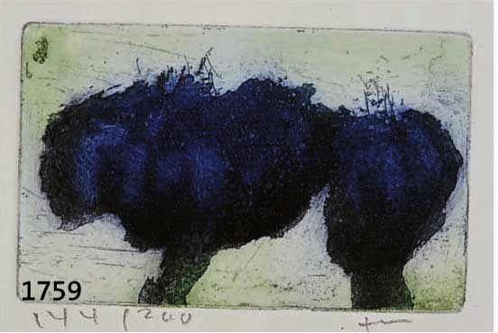 FUSSMANN, KLAUS, GEB. 1938, LEBT IN BERLIN, KRONBLUMEN, FARBAQUATINTARADIERUNG, HAND- SIGN., NUM. 144/200, CA. 5,5 X 9 CM, WVZ NR. 362