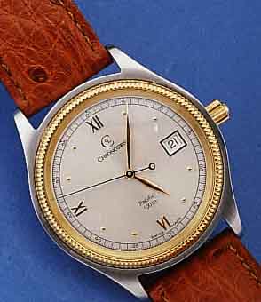 CHRONOSWISS HERRENARMBANDUHR, AUTOMATIK, SERIE PACIFIC, SCHWEIZ UM 1995, ORIG. LEDERBD. M. STIFTSCHL., ETUI, PAPIERE, GARANTIEKARTE M. ...