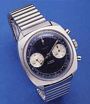 JEAN PERRET ARMBANDCHRONOGRAPH, SCHWEIZ UM 1970, EDELST., CARREE-CAMBRE, MASS., GEH.BOD. GESCHR., EDELST.BD., 45-MIN-STOPPZÄHLER,17 ST. , ...