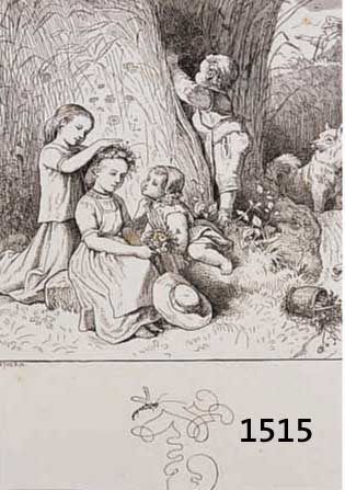 RICHTER, LUDWIG, 1803-1884, KINDER IM KORN, UNSER TÄGLICHES BROT, ZWEI HOLZSCHNITTE VON 1860, JE CA. 17 X 14 CM, PP