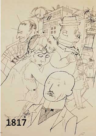 GROSZ, GEORGE, 1893-1959, DR. HULSENBECK AM ENDE, LITHOGRAPHIE VON 1920, HANDSIGNIERT, CA. 29 X 23 CM, PP
