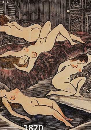 FOUJITA, TSUGUHARA, 1886-1968, HANDKOLO- RIERTE HOLZSCHNITTE UM 1920, JE CA. 15 X 11 CM, PP.