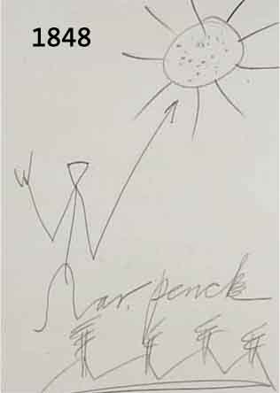 PENCK, A.R., GEB. 1939, ANALYSIS, ZEICHNUNG, UM 1990, HANDSIGNIERT, CA. 22 X 15 CM, PP