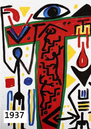 PENCK, A.R., GEB. 1939, FARBOFFSET, HAND- SIGNIERT, CA. 64 X 48 CM, PP