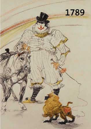 TOULOUSE-LAUTREC, HENRI DE, 1864-1901, DREI FARBLITHOGRAPHIEN AUS CIRQUE, MOURLOT PARIS 1956, AUFLAGE 50 EXEMPL. AUF VELIN SPECIAL, ED. ANDRE ...