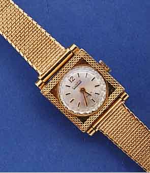 CURTIS DAMENGOLDBANDUHR, SCHWEIZ UM 1958, ROSE-G 750/000 INCL. PASSENDES ROSE-G-GLIEDER- BD., BOD. AUFGEDR., FORMANKERWERK, HANDAUFZUG, 17 ST., L. ...