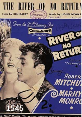 KONV. ERSTAUSGABE VON NOTEN, DEUTSCH/ENGL., 30ER JAHRE, U.A. ZARAH LEANDER SINGT KANN DENN LIEBE SÜNDE SEIN; MARILYN MONROE RIVER OF NO RETURN; ...