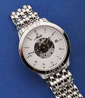 MIDO HERRENARMBANDUHR SERIE JUBILEE/1918, SCHWEIZ UM 1999, EDELST. POL. INCL. EDELST.- BAND M. DOPPELTER, UNSICHTB. FALTSCHL., SAPHIRFLACHGL., ...