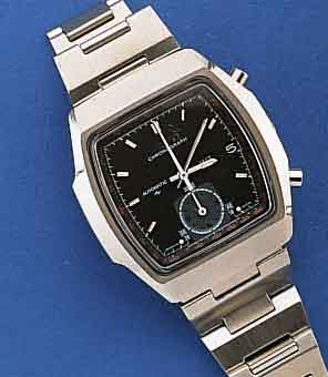 SEIKO ARMBANDCHRONOGRAPH, JAPAN UM 1980, EDELST.-STÜLPGEH. INCL. EDELST.-BAND ORIG., SCHW. KONTRASTZIFFERBL., TAG U. DATUM, TACHY- ...