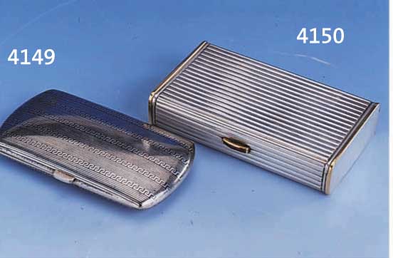 VISITENKARTENETUI, 900ER SILBER, DEUTSCH UM 1900, PFORZHEIM, RINGSHERUM TAUSCHIERT, Z.T. L. BERIEBEN, MAßE CA. 8.7 X 4.8 CM