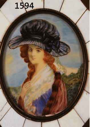 MINIATURMALEREI, ENGLAND, NACH VORBILD VON 1770/80, PORTRÄT EINER JUNGEN FRAU, GOUACHE AUF ELFENBEIN, IM OVAL CA. 8 X 6 CM, RAHMEN