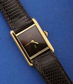 CARTIER DAMENARMBANDUHR, TANK, SCHWEIZ UM 1990, MAßE CA. 28X20 MM, STERLING-SILBER (925) , HART VERG., BOMB. MINERALGL., SCHMUCKKRONE, HANDAUFZUG, ...