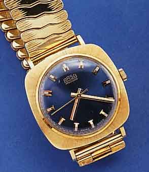 ARSA HERRENGOLDBANDUHR, MOD. PRECISION, GG 750/000 GEH., CARRE-CAMBRE-FORM, LÜN. MATT., BOD. AUFGEDR., HANDAUFZUG, BASISKAL. ETA 2391, 17 ST., ...
