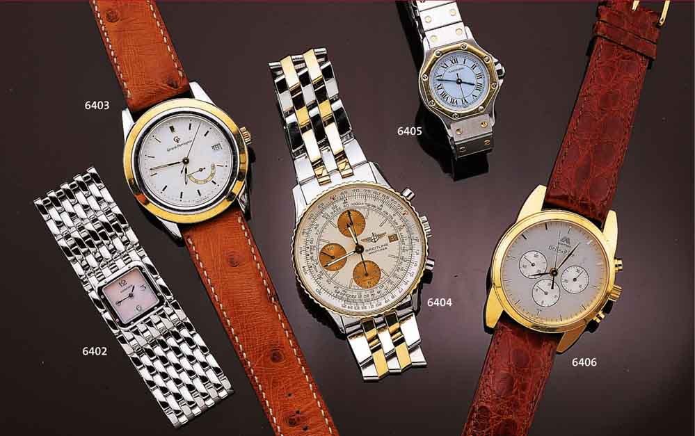 BREITLING ARMBANDCHRONOGRAPH, AUTOMATIK, NAVYTIMER, EDELST. POL. INCL. EDELST.- PILOTENBD., DREHLÜN. SOWIE ZWISCHENGL. DES BD. IN GG, ...