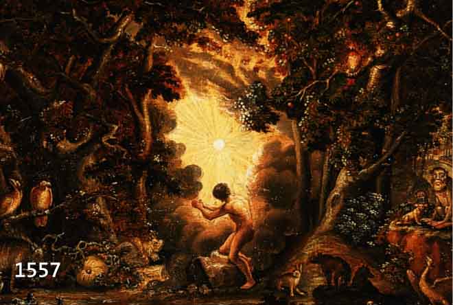 UNBEKANNTER MALER, DEUTSCH, UM 1620-30, DIE ERSCHAFFUNG DES ADAM, UMGEBEN VON ZAHL- REICHEN TIEREN, ÖL/LWD, DOUBLIERT, CA. 36,5 X 52 CM, R.